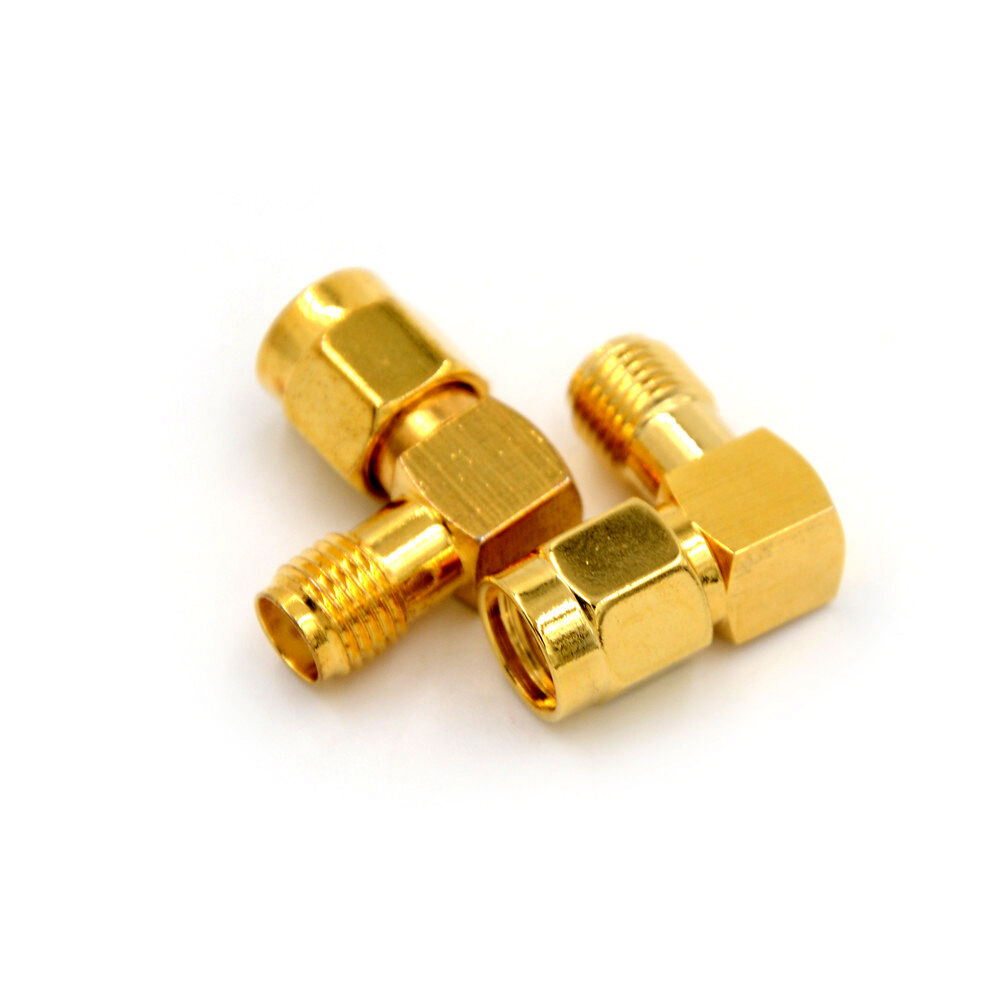 2x Adapter 90° RP.SMA male jack to SMA female jack connector right angle M.l8