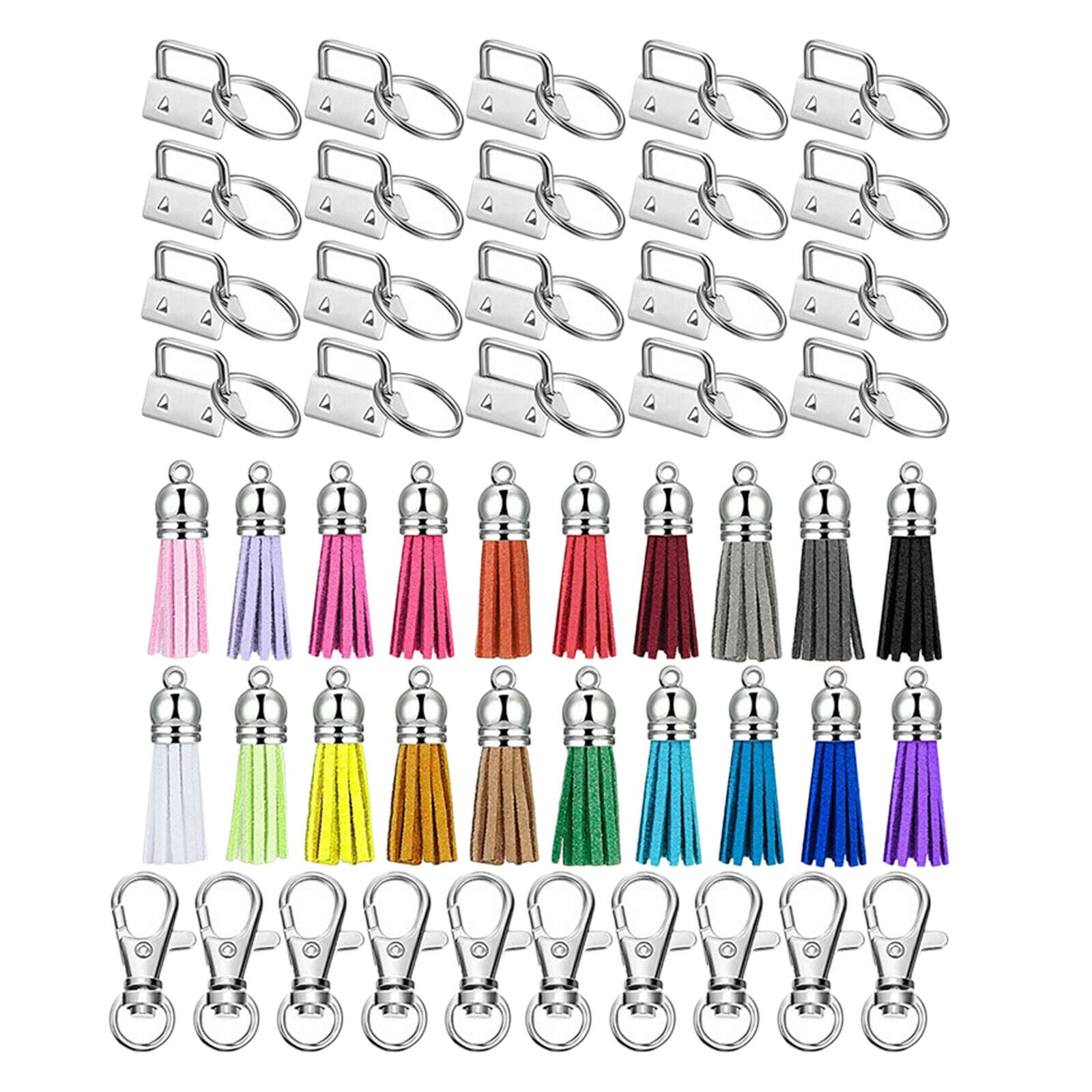 20Pieces Key Chain Keychain Blanks Pendants Charm Clips Keyring Projects