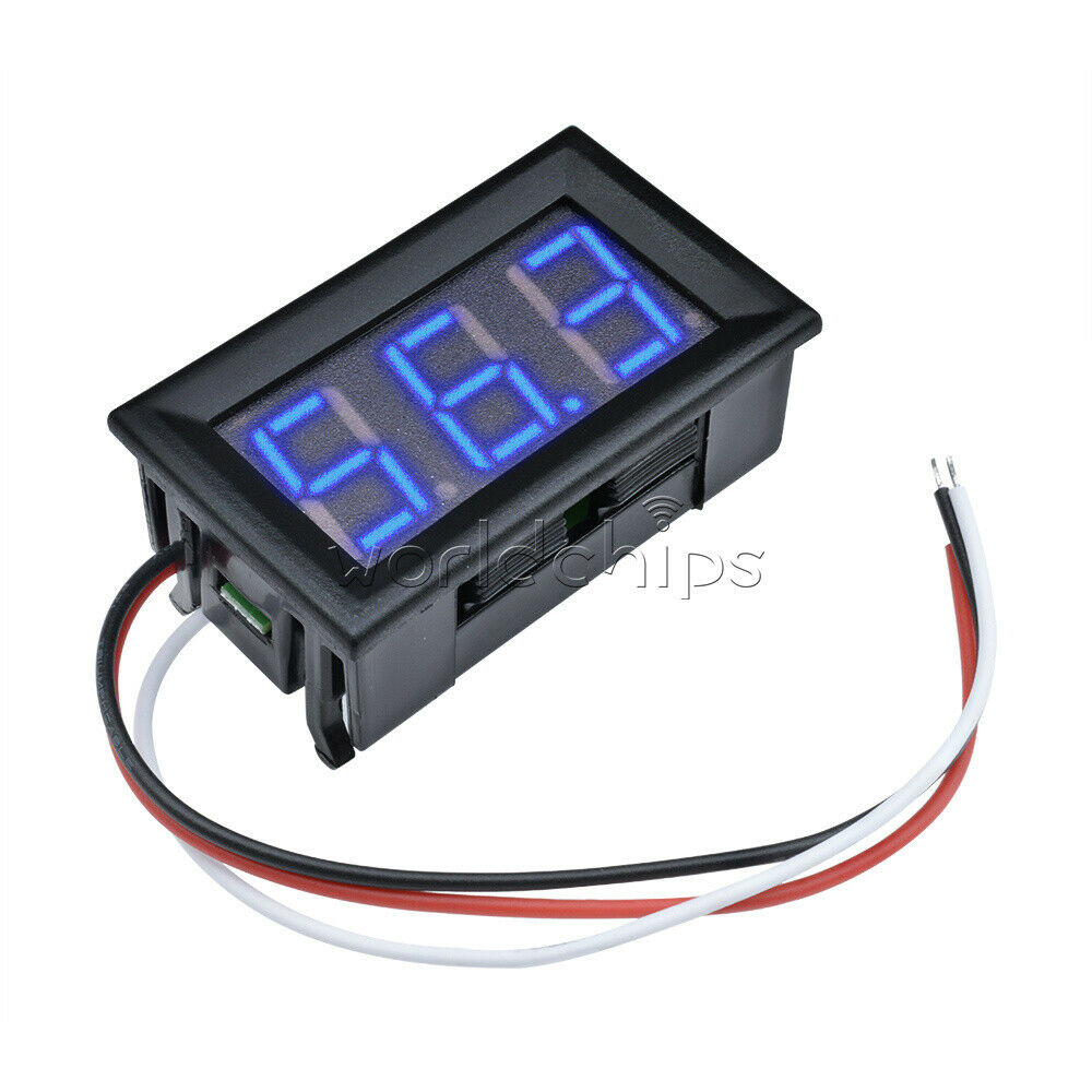 Mini Blue LED Display DC 0V to 99.9V Panel Meter Digital Voltmeter Three Wires