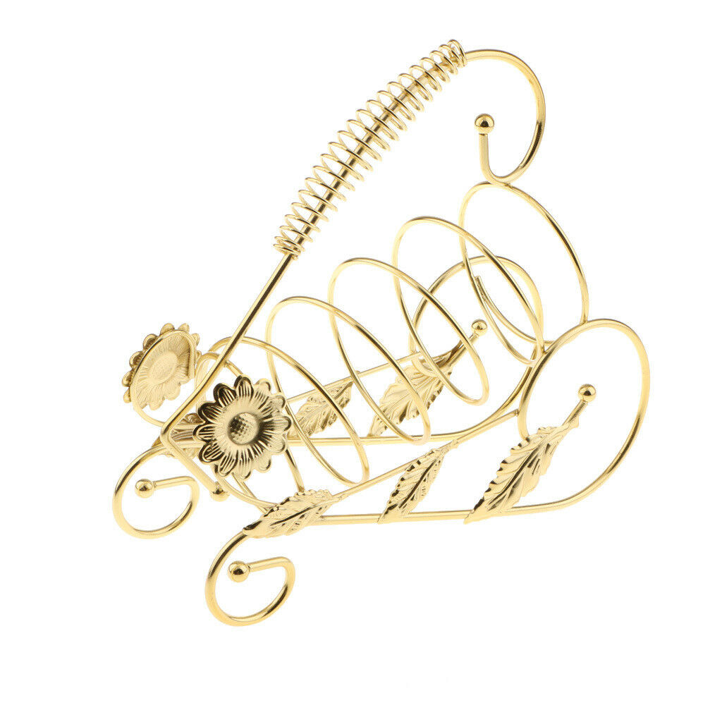 Iron Wire Wine Bottle Holder Rack Bar Desktop Display Stand Bracket Golden
