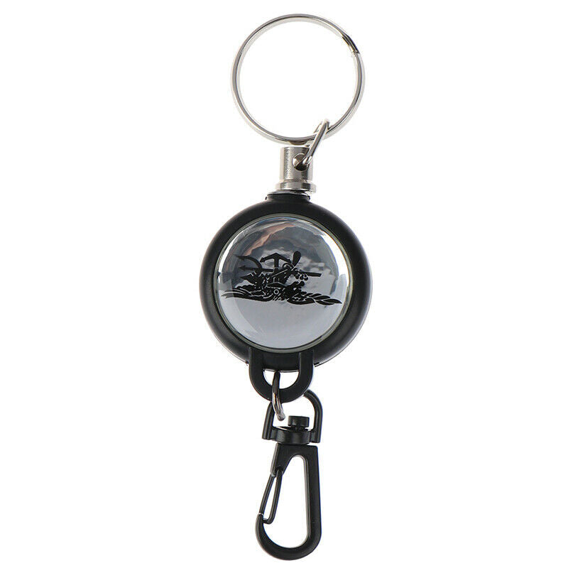 1 Pcs Wire Rope Keychain 60cm Badge Reel Retractable Recoil Anti Lost Ski Pas.DD