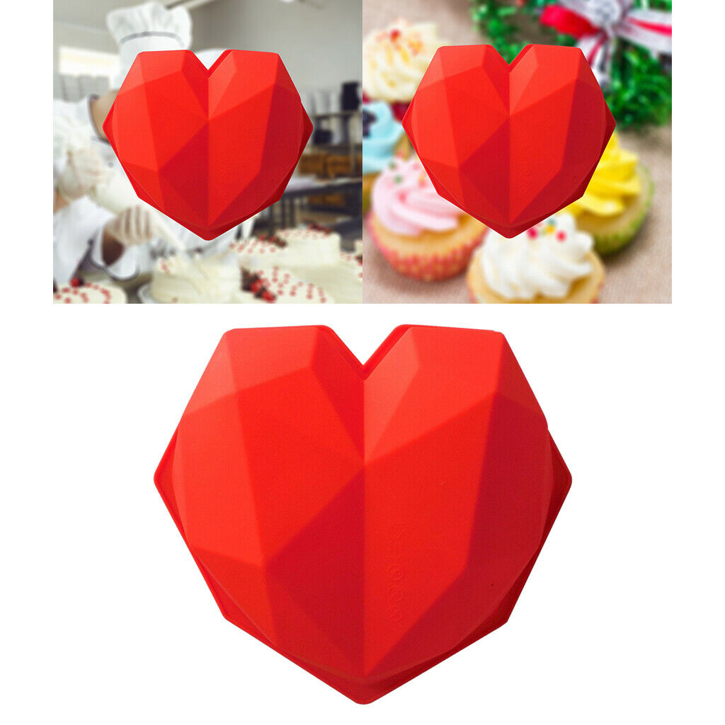 Diamond Silicone Cake Mold Dessert Mould Non-stick Baking Tray Kitchen red