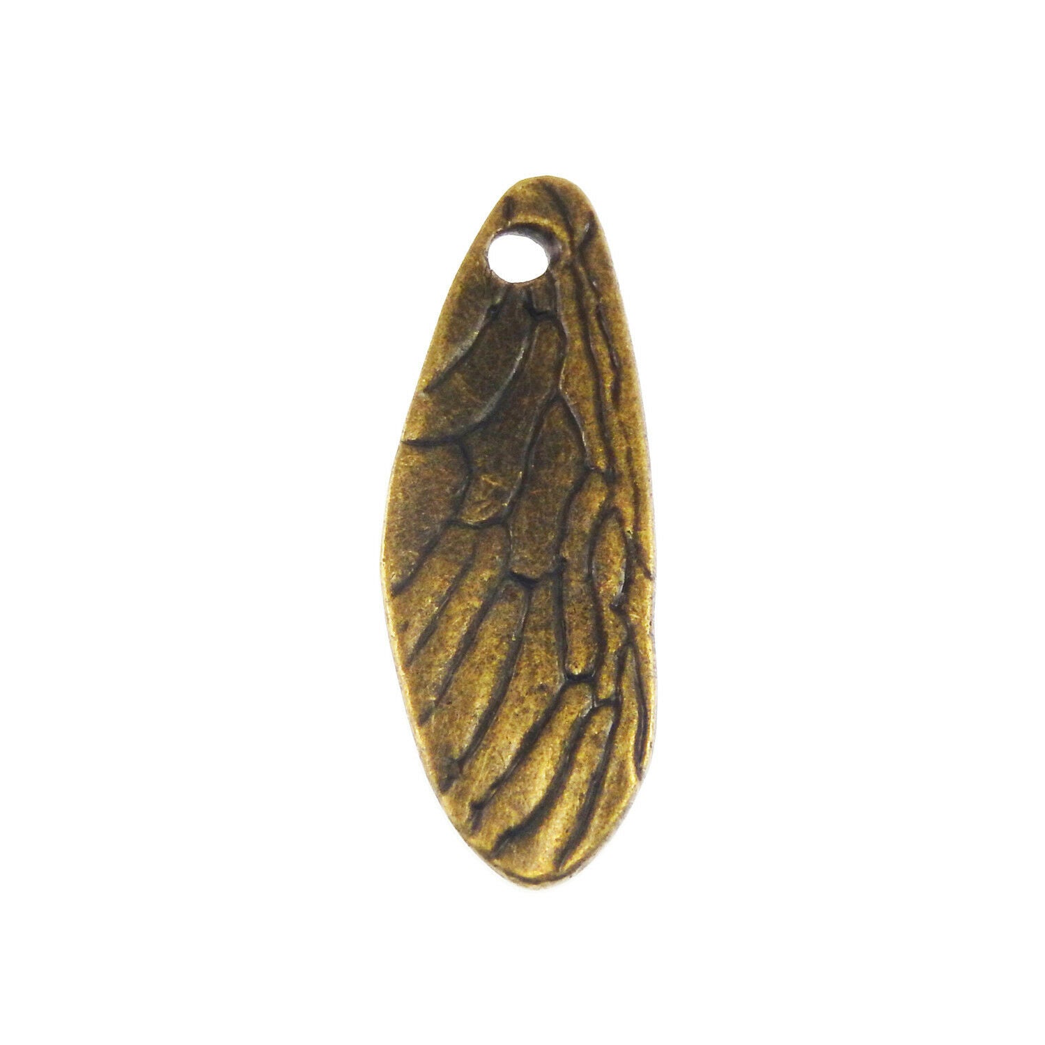 5pcs Retro Bronze Insect Wing Charm Bracelet Alloy Pendant Jewelry Craft 41x14mm
