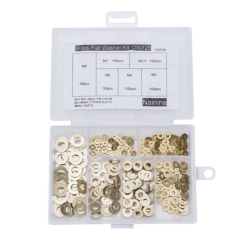 250Pcs Brass Flat Washer Brass Flat Washer Meson Pad M3 M4 M5 M6 M8 M10 Solid Br
