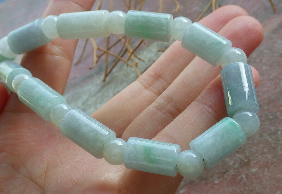 Certified Green Natural A JADE Jadeite Beads Circle Necklace 20 inches é¡¹é“¾