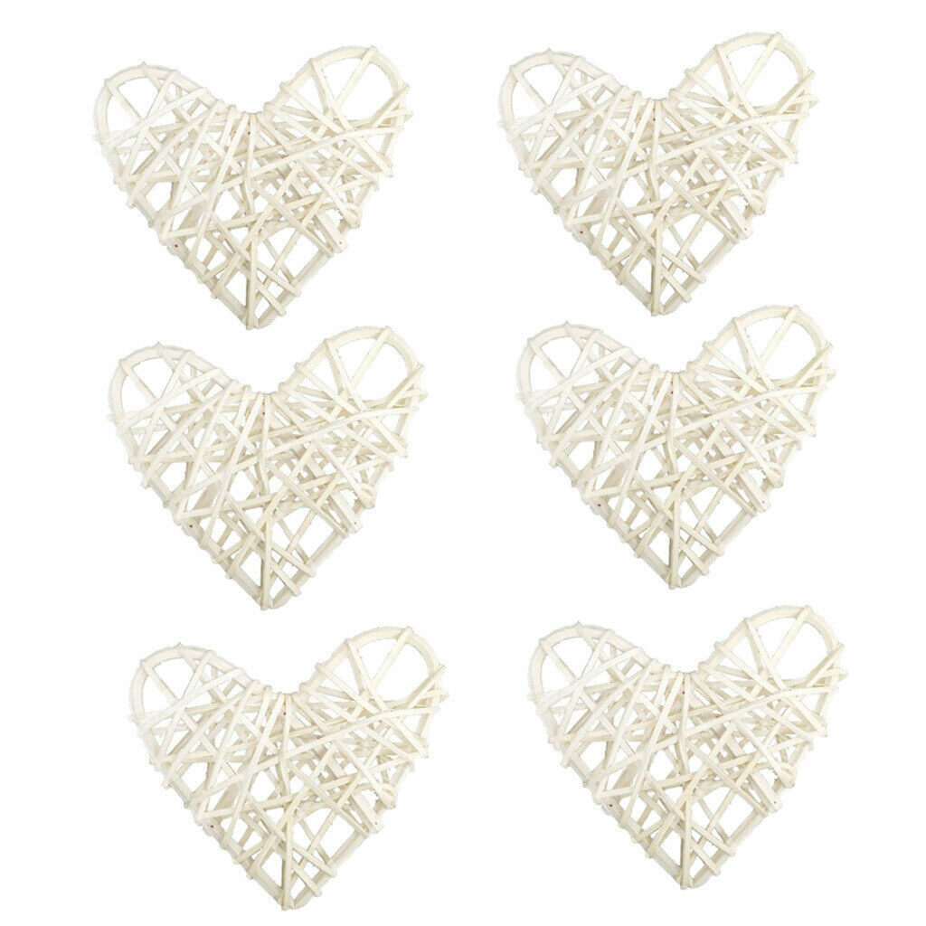 6pcs Loving Heart Style Rattan Wicker Ball for Home Garden Wedding Party Shop
