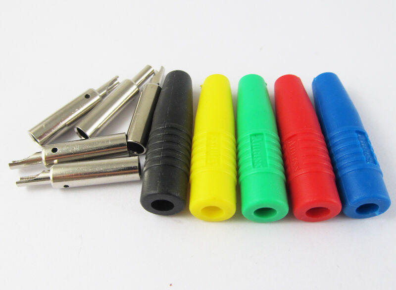 50 pcs Solder Copper 4mm Banana Jack Socket Test Connector Adapter 5 colors