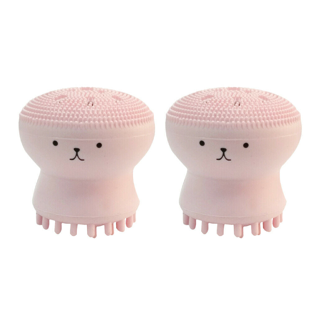 2Pcs Soft Facial Oil Dust Cleanser Blackhead Deep Cleansing Exfoliator Brush