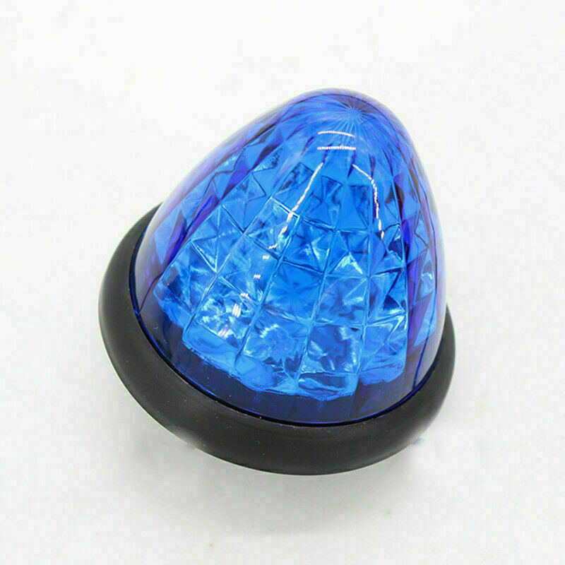 6X Round LED Blue Side Marker Beehive Cone Lights for Peterbilt Truck Trailer