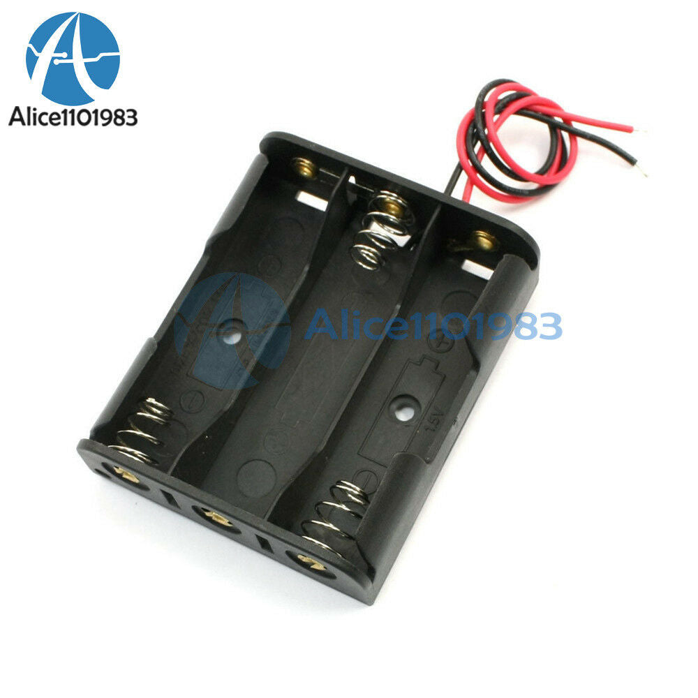 10PCS Plastic Battery Storage Case Box Holder For 3 X AA 3xAA 4.5V  wire leads