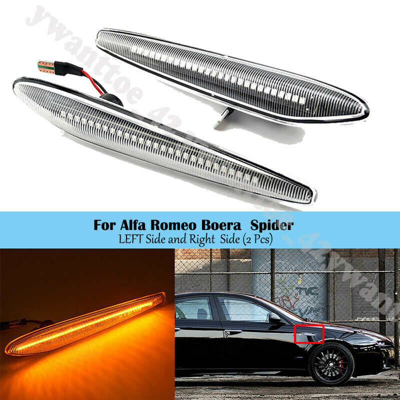 For Alfa Romeo 2005-2012 Pair Side Marker Light Arrow Turn Signal Blinker Lamp