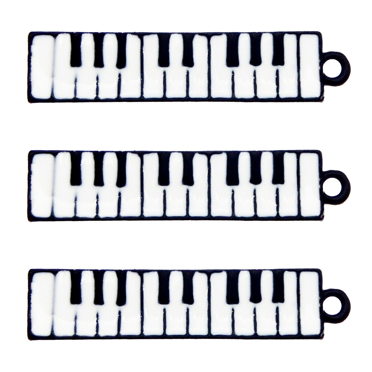 16PCS 32x7mm Piano Music Instrument Alloy Enamel Charms Pendant Findings Crafts