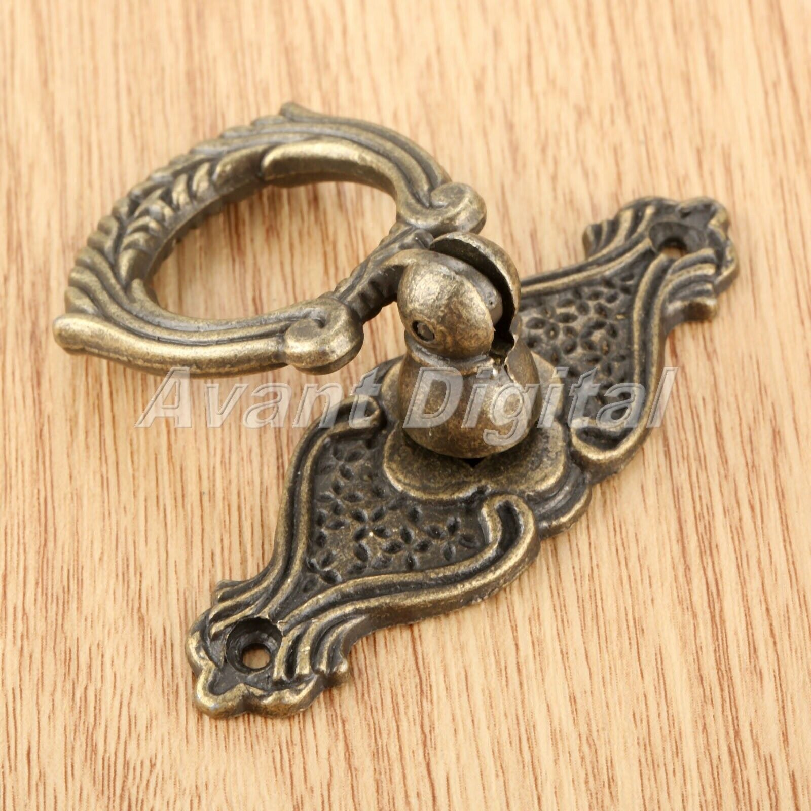 65*48mm Furniture Kitchen Cabinet Retro Pull Handle Jewelry Chest Ring Knob 1Pc