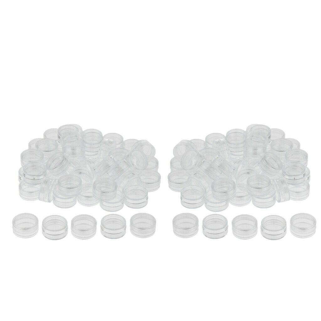 100x 3 Gram Jar Cosmetic Sample Container Round Pot Pink 3g for Make Up