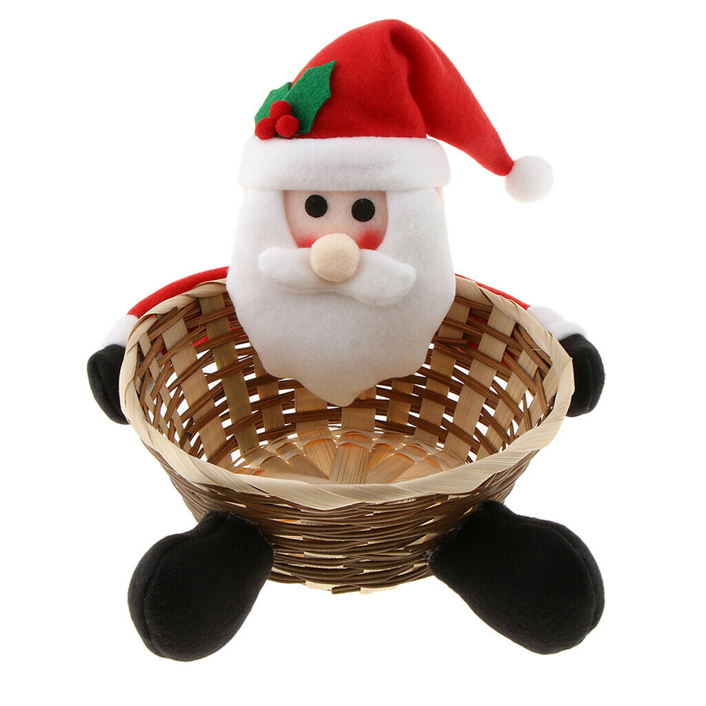 Christmas Gift Candy Storage Basket Home Party Table Decor Santa Claus