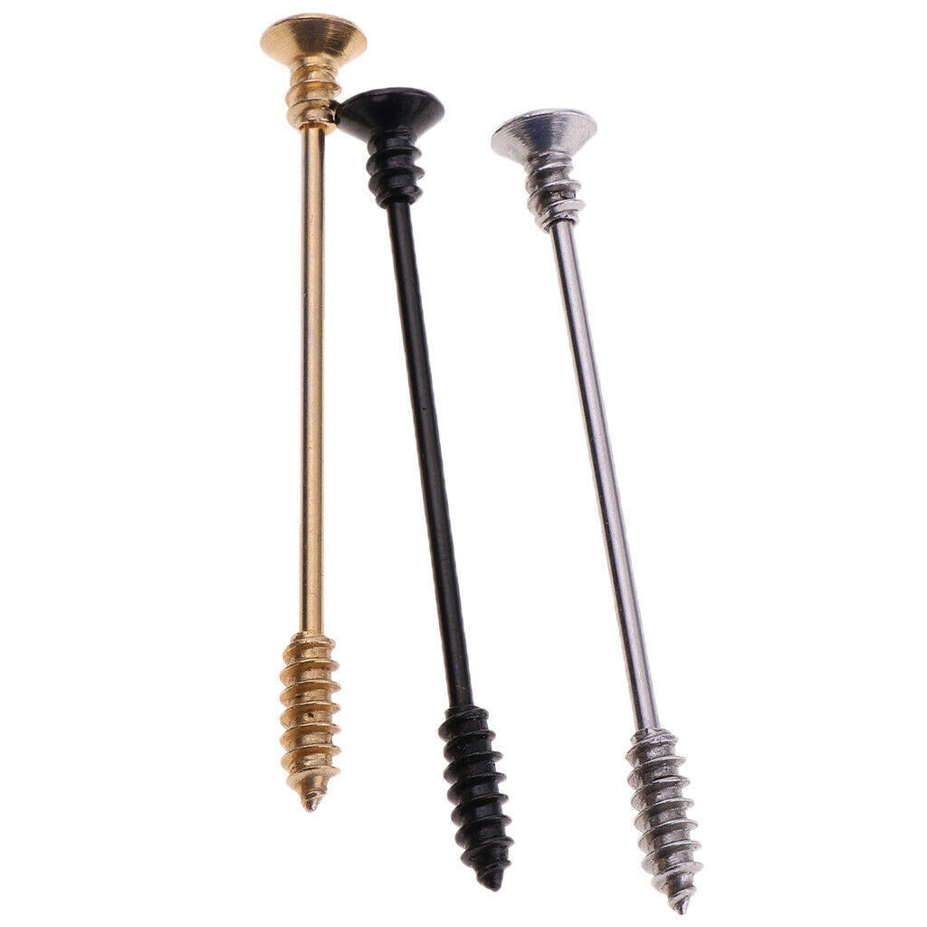 3 pieces screw earrings men stud earrings stainless steel cross screws