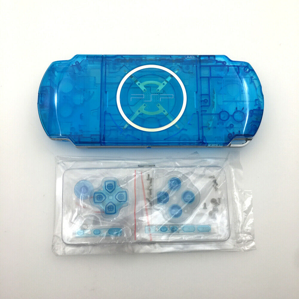 Clear blue Shell Housing case Cover Replacement Repair Parts For Sony PSP 3000