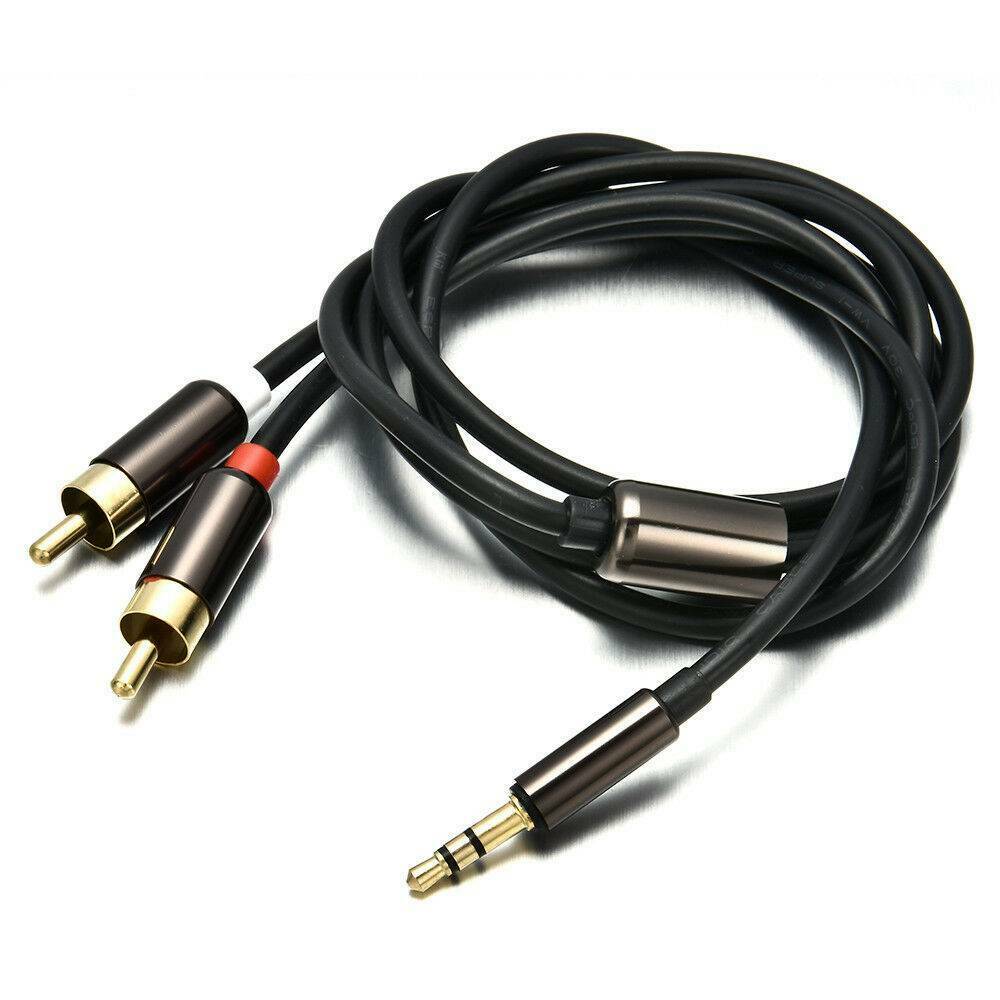 Stereo 3.5mm Male Jack to 2 RCA Male AUX Analog Audio Y Adapter Cable Cord US