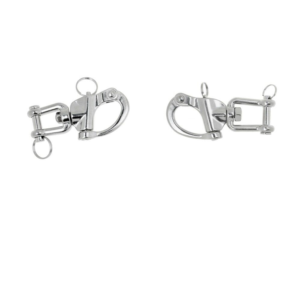 Set of 304 Stainless Steel Spring Snap Hook Quick Link Carabiner Buckle Clip