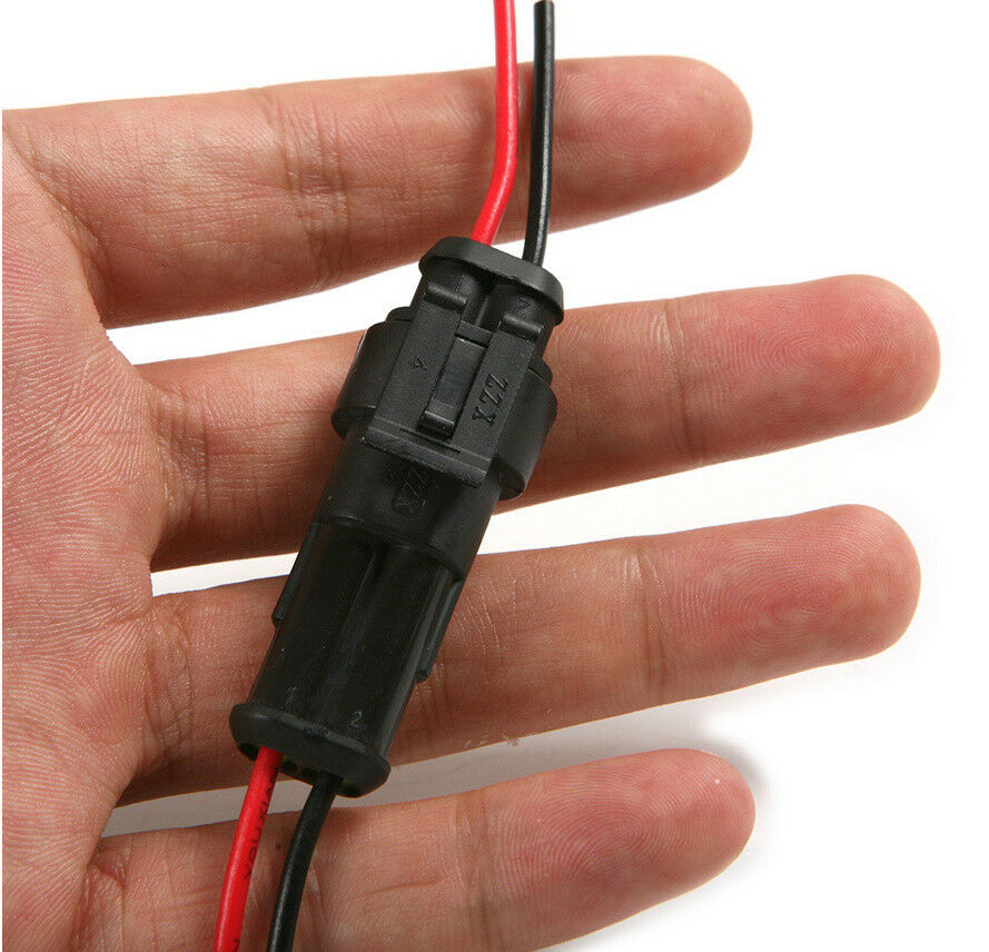 10x 2 Pin Way Car Truck Electrical Wire Terminal Connector Plug Seal Waterproof