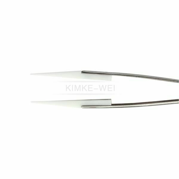 Ceramic Stainless Steel Pointed Tip Tweezer Heat Resistant Anti-acid Anti-static