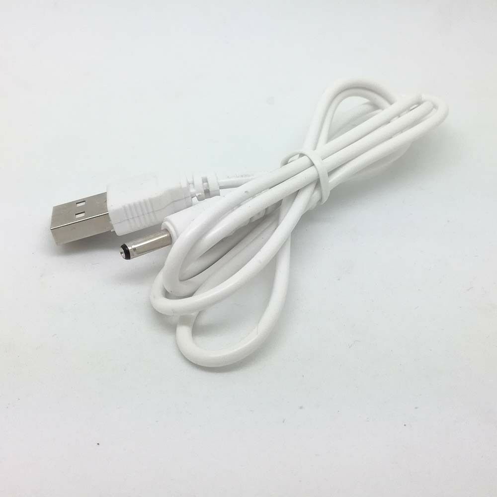 white USB 2.0A Male to 3.5mm Barrel Connector Jack 5V DC Charger Power Cable k
