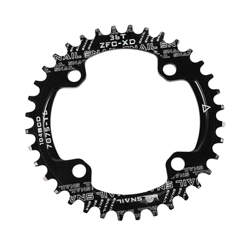Bike Chainring 104 BCD Single Speed Chain Ring 32T 34T 36T 38T Black 36T