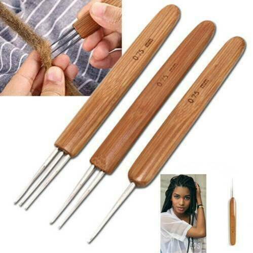 3PCS 0.75mm Crochet Needle Hook Tool Making Dreadlock Braiding Hair Decors Home