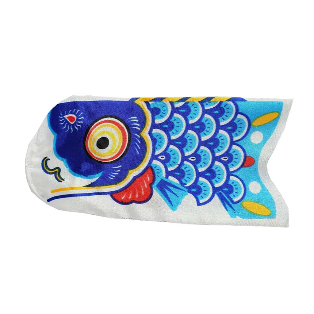 6" Koi Nobori Carp Wind Sock Blue Koinobori Fish Kite Flag Hanging Decor
