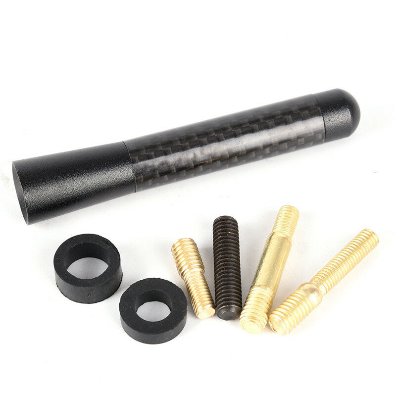 Universal Car Auto Short Stubby Antenna Aerial AM/FM Radio Mast Screw Type/Bl Kt