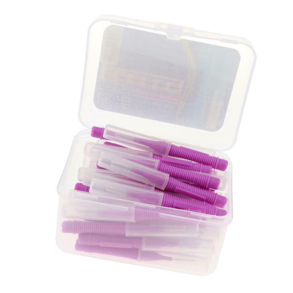 Lot 80x Interdental Brushes Toothpick Oral Hygiene Tooth Brush Purple+Blue