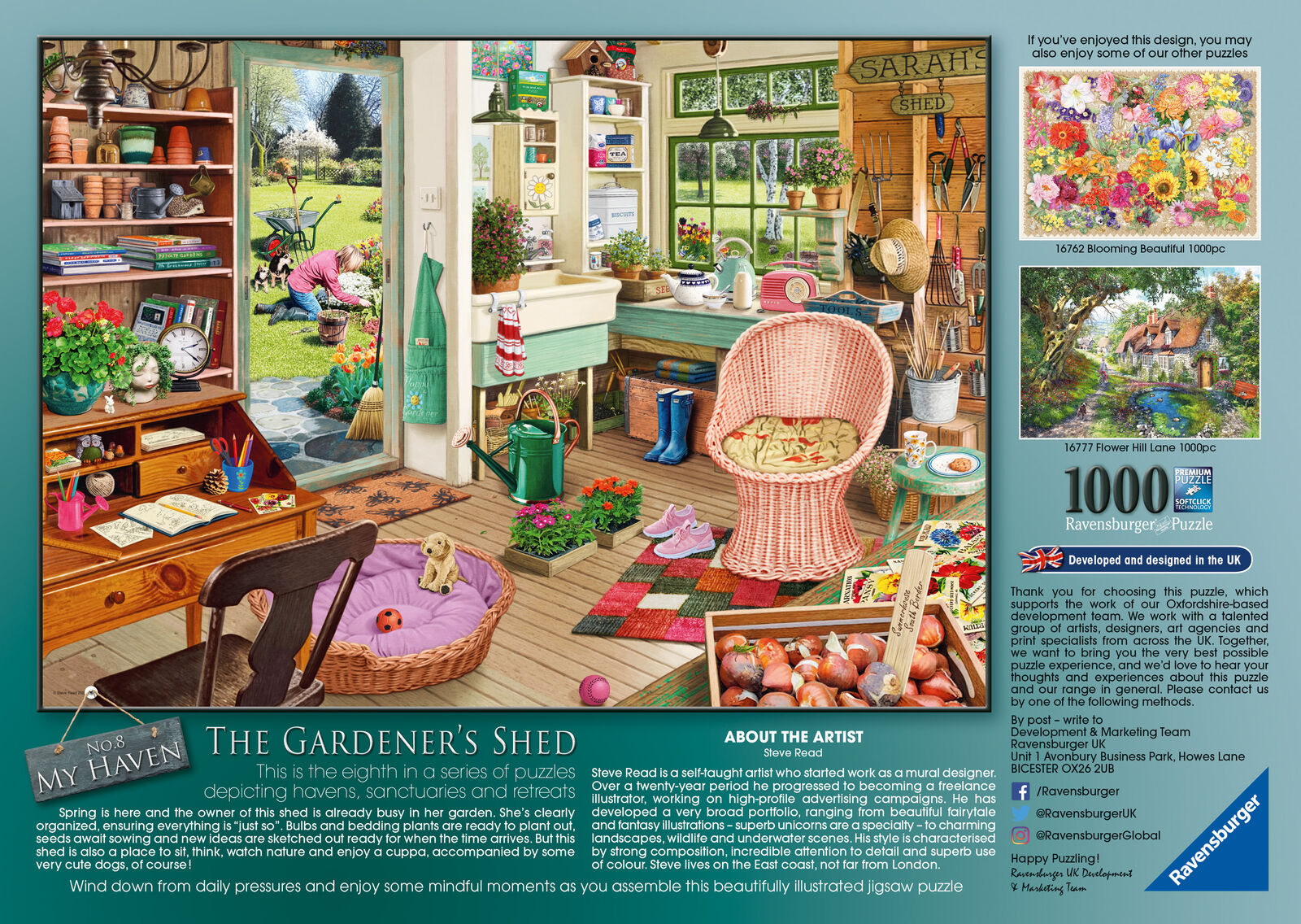 16767 Ravensburger My Haven No 8, The Garden Shed Jigsaw Puzzle 1000pc Age 12yr+