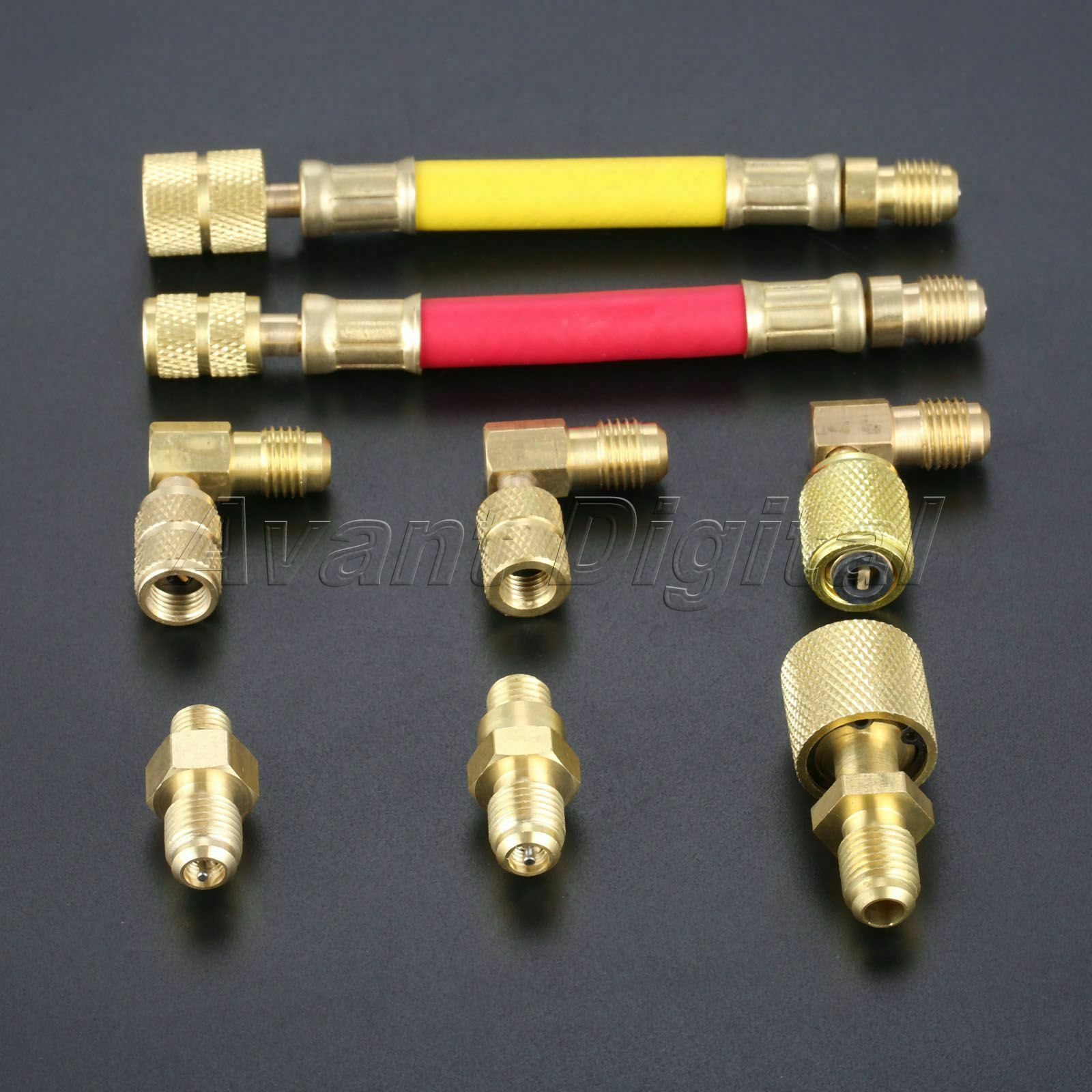 Auto A/C Air R134A R12 Conditioner Refrigeration Converting Adapter Hose Set Kit