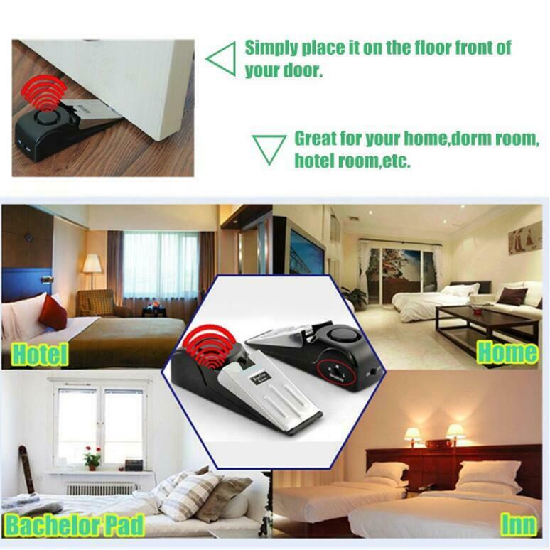 120 dB 9V Door Stopper Alarm Alertor Wedge Anti Burglar Warning Security Beeper