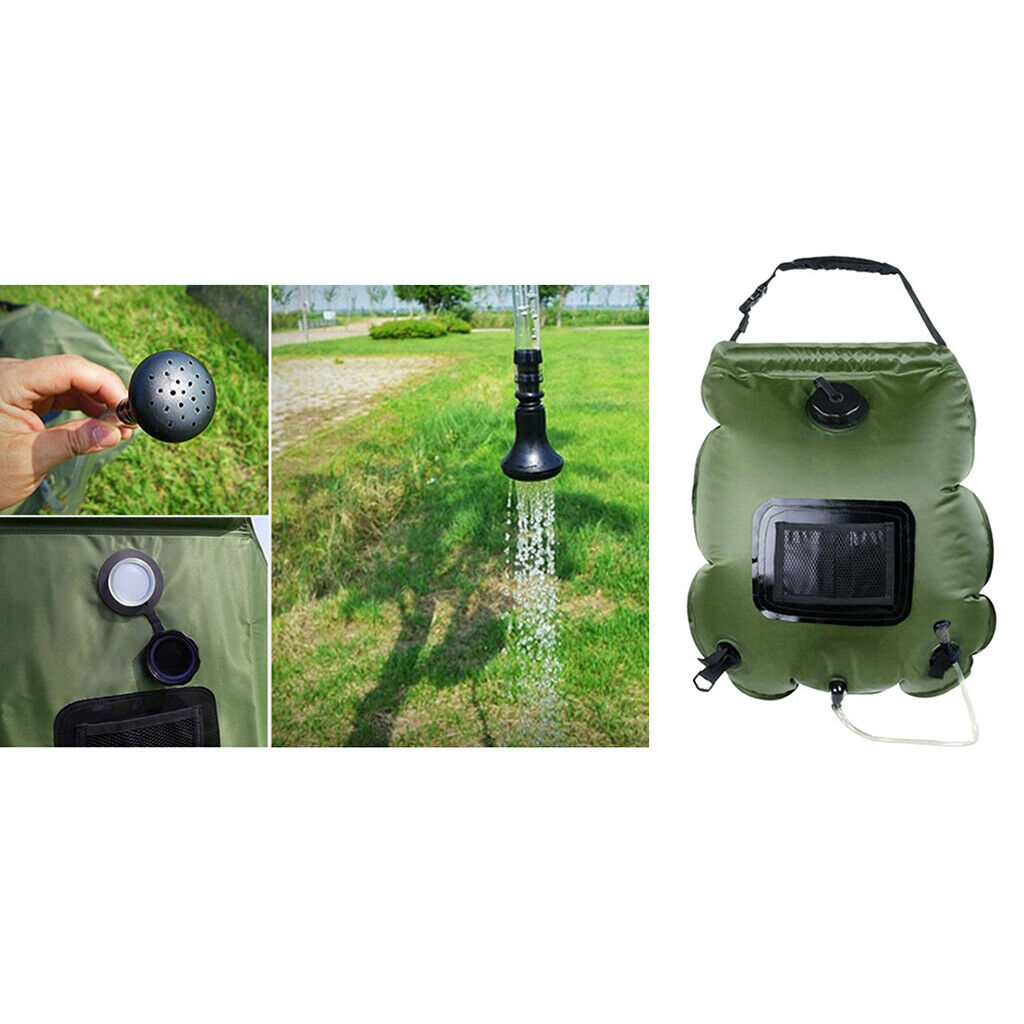 20L Solar Heated Shower Hot Water Bathing Bag for Camping Hiking Traveling