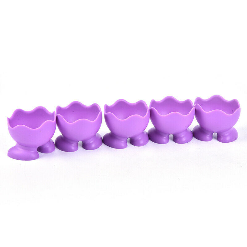 5PCS New Silicone Egg Cup Holders Colored Soft Creative Serving Cups For KitBDA