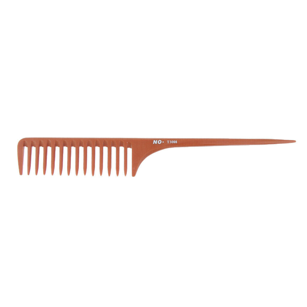 2x Wide Teeth Hairdressing Rat Tail Comb Salon Barbers Hair Sectioning Brush