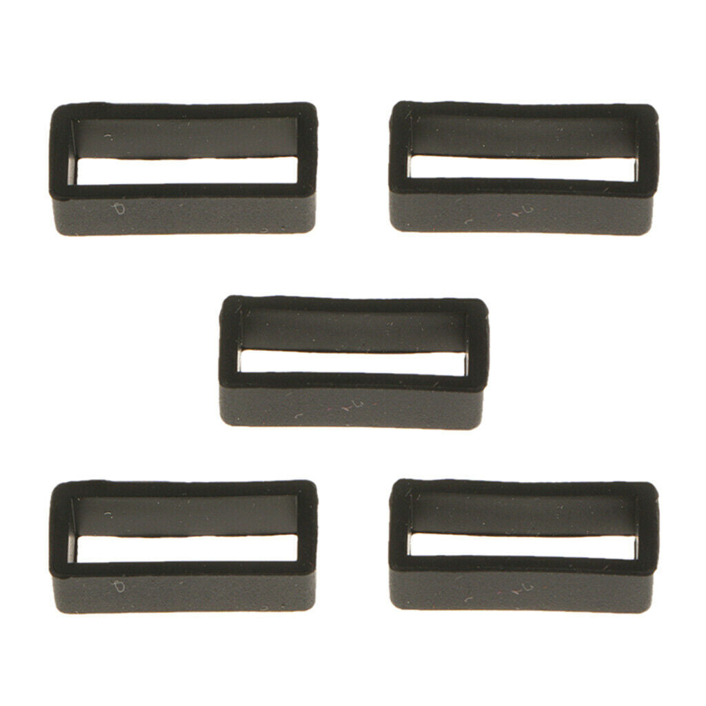 10 Pieces Rubber Silicone Watch Band Strap Loops 22mm Retainer Secure Rings