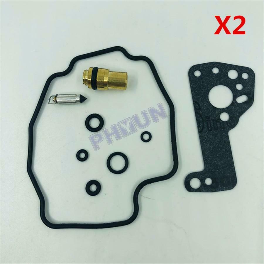 2 Sets For 1989-2001 Yamaha XV535 Virago Carburetor Repair Rebuild Kit w/ Float