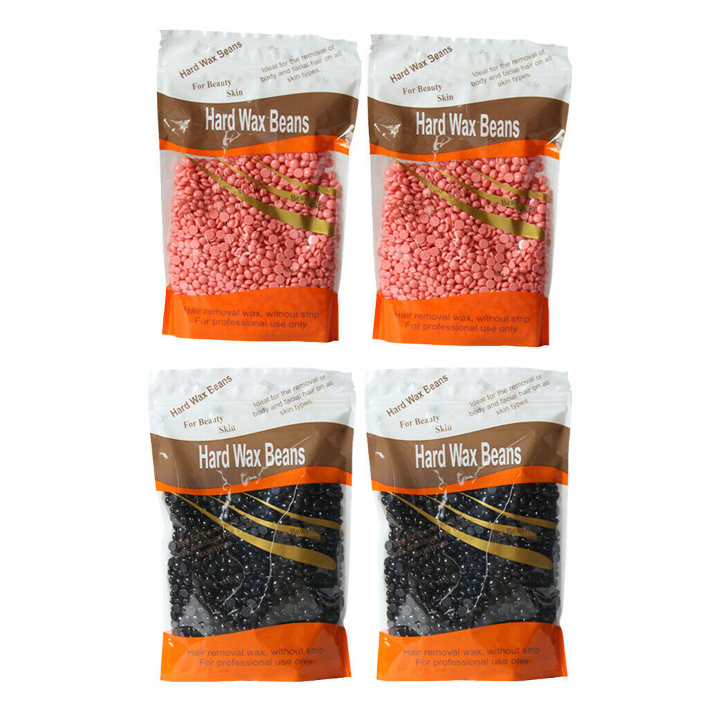 4pcs NO STRIPS Depilatory Hard Wax Beans Beads Pellet Bikini Hair Removal