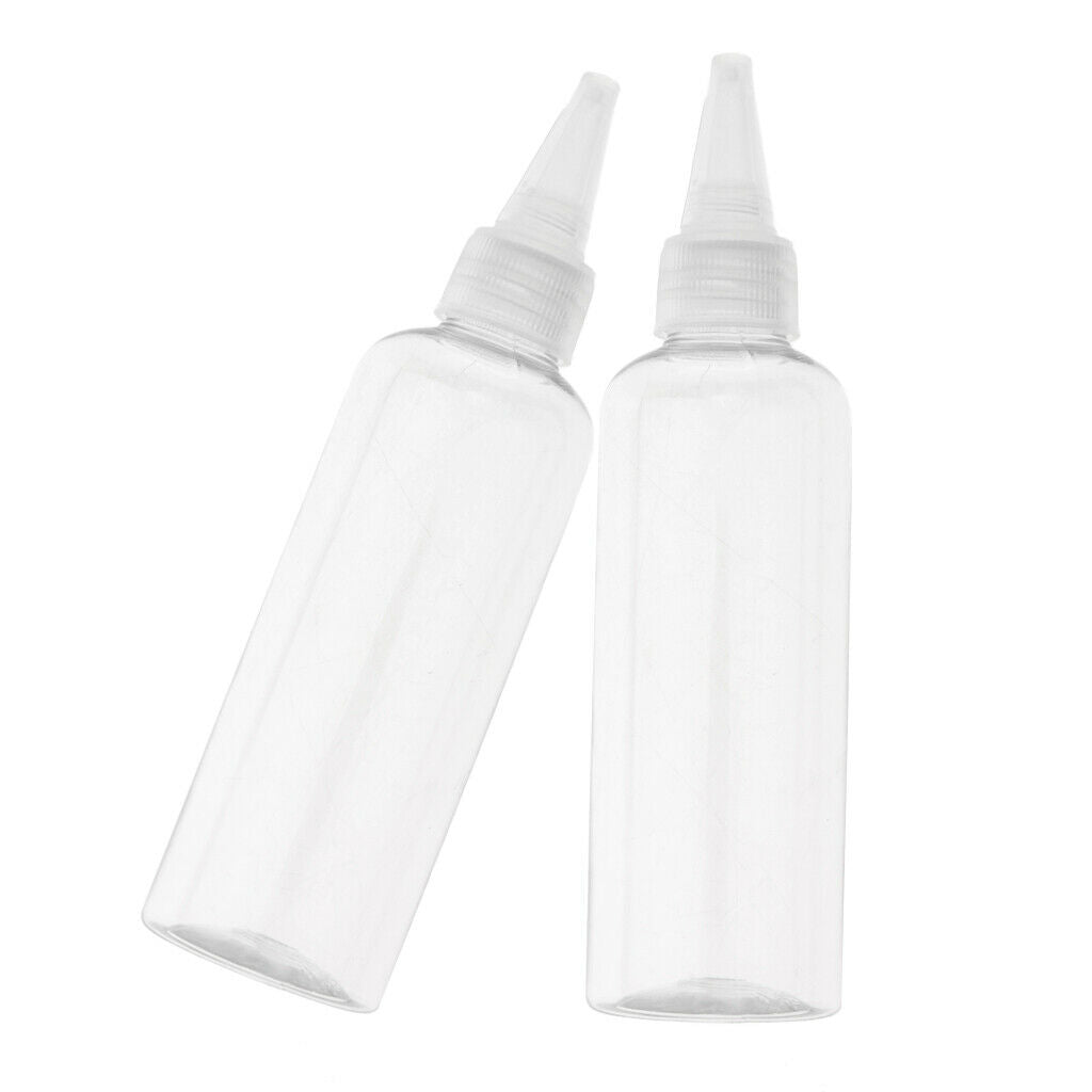 2pcs Plastic 100ml Travel Squeeze Bottle Lotion Shampoo Container Clear