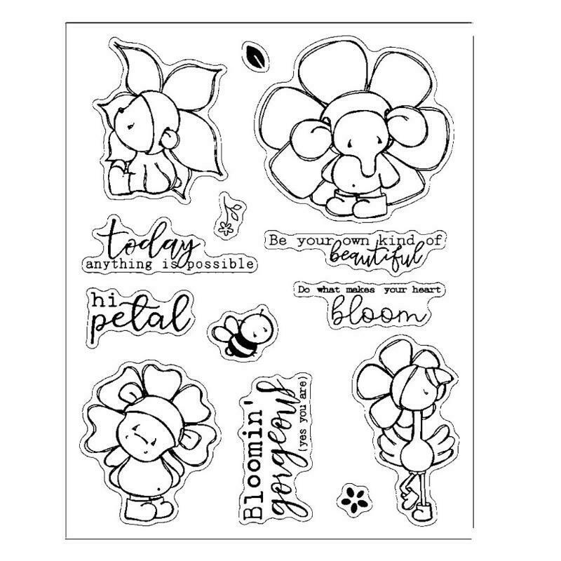 Baby Elephant Transparent Silicone Seal Stencil DIY Crafts Printing Mould