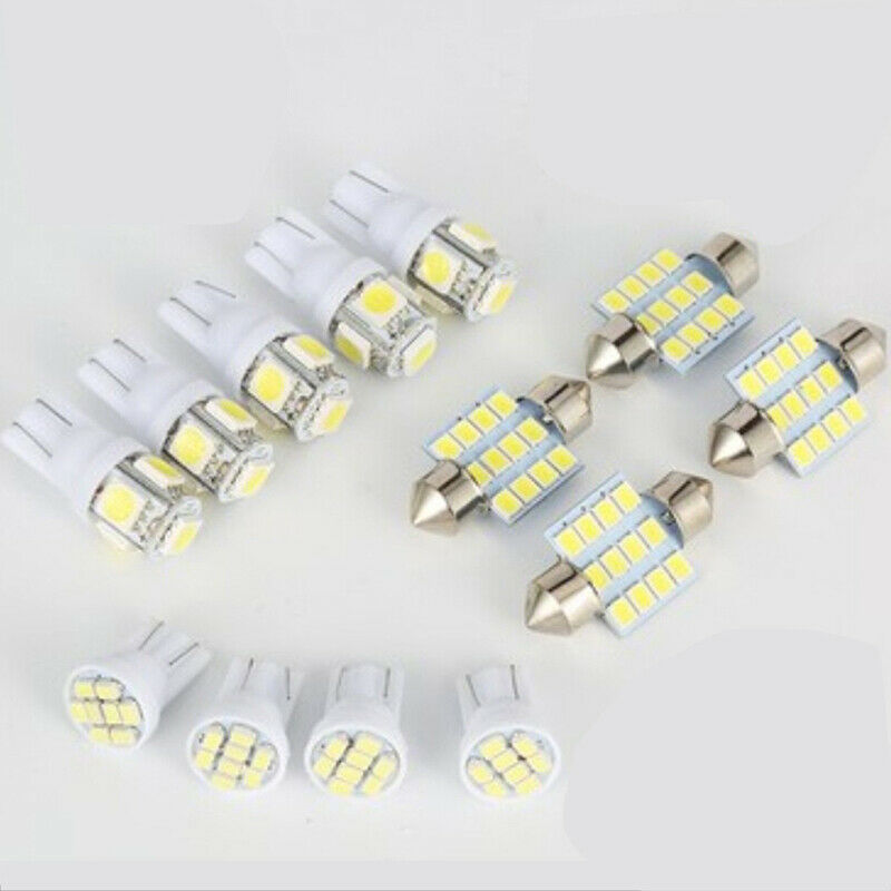 13X Car White LED Light Interior Package T10 Festoon Map Dome License Pl Tt