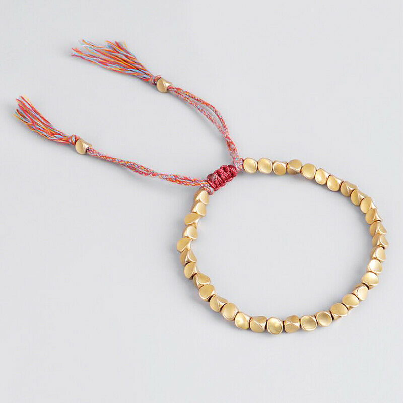 Tibetan Braided Knitting Copper Beads Lucky Rope Bracelet Bangle Unisex J.l8