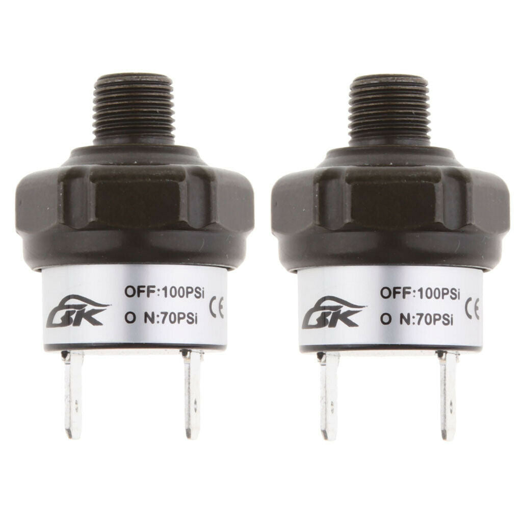 2Pcs 70-100 PSI Heavy Duty Air Pressure Control Switch Valve for 12V Air