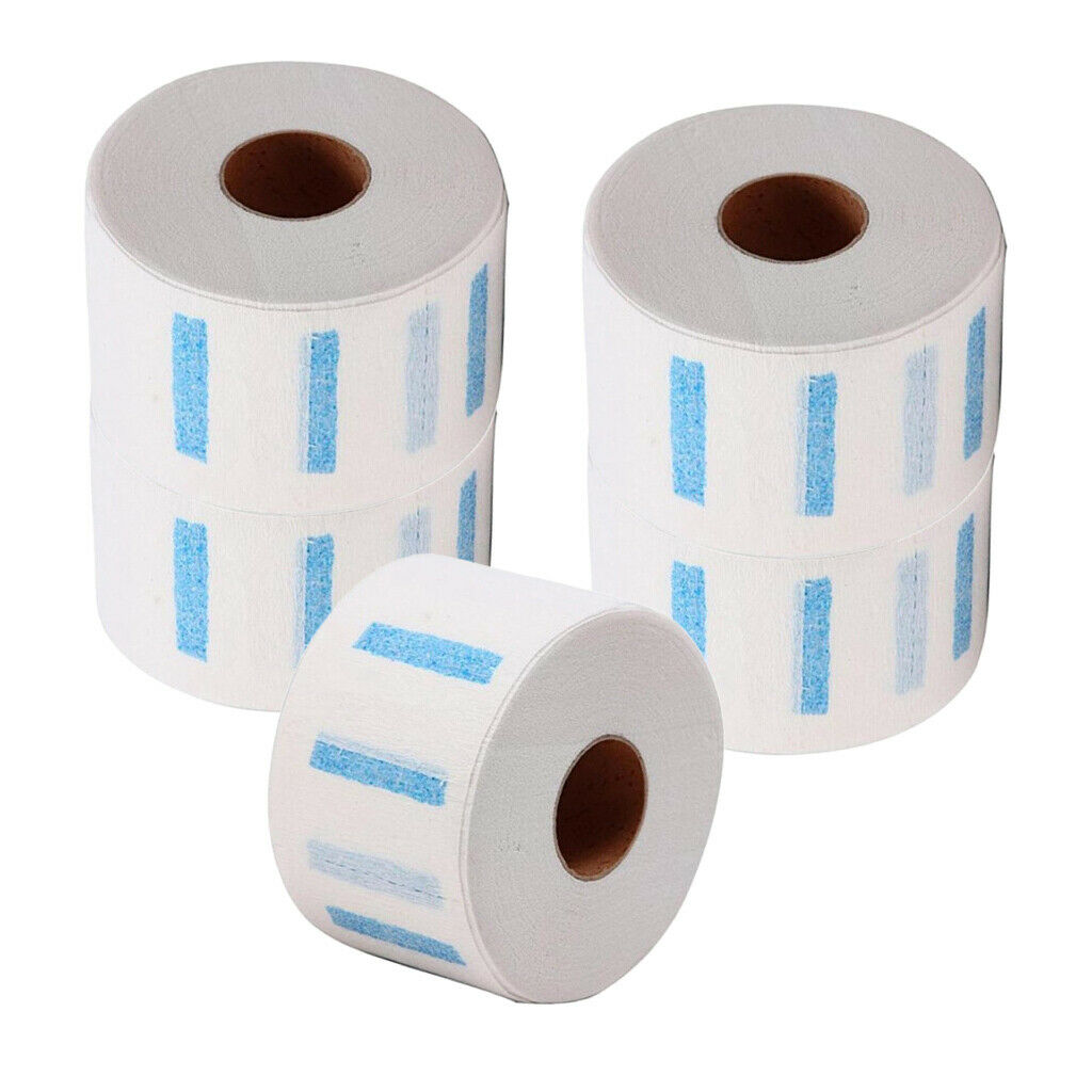 5x Neck Ruffle Roll Paper Disposable Haircut Collar Hair Salon Accs white