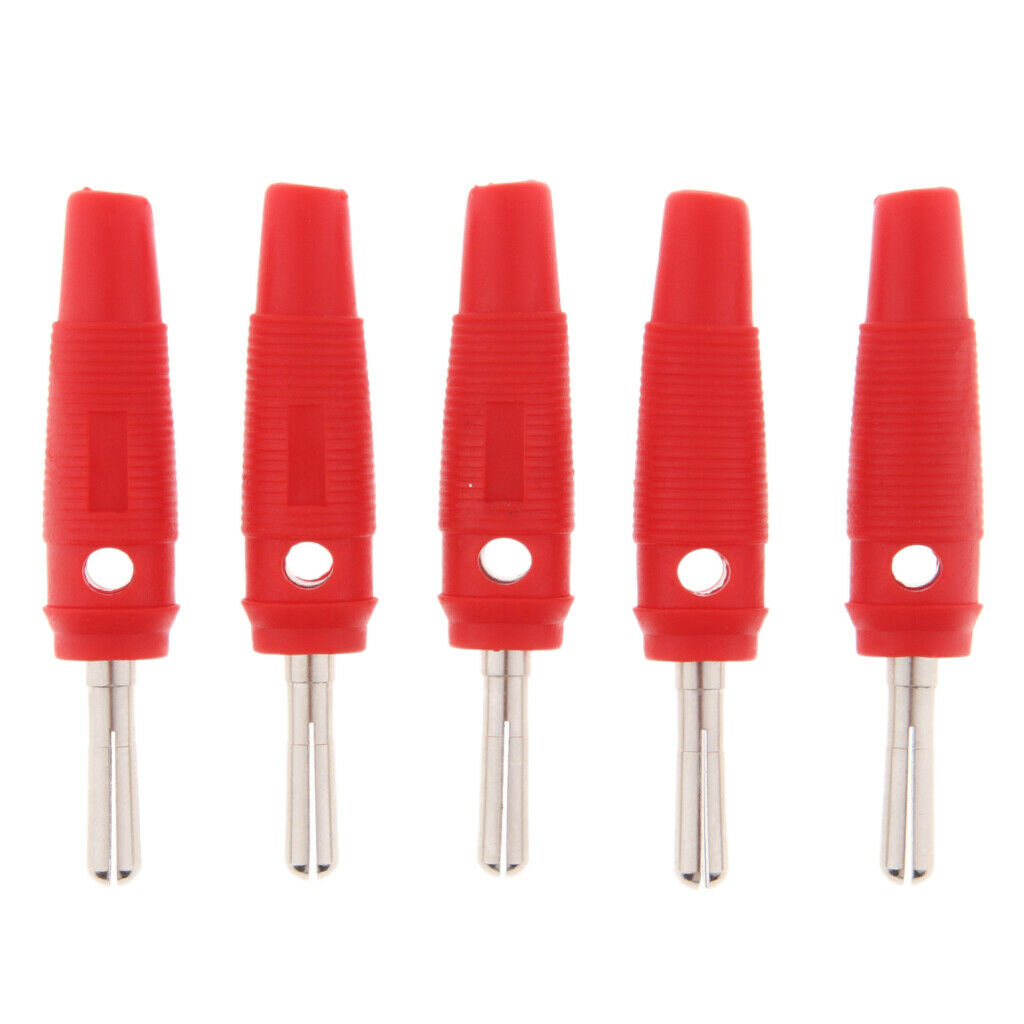 5Pieces 4mm Wire Audio Speaker Cable Banana Plug Connectors Adapter red