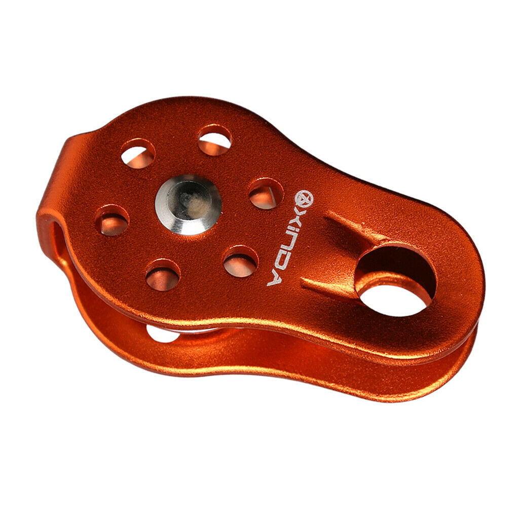 20KN Heavy Duty Climbing Pulley Single Rock Pulley Ascending Devices Orange