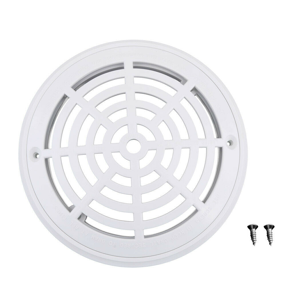 Plastic 8'' Replacement Main Drain Cover Overflow Suction Outlet Accessary