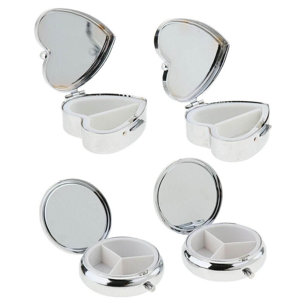 4 Packs 2/3 Slots Travel Pill Box Holder Medicine Case Organizer for Purse